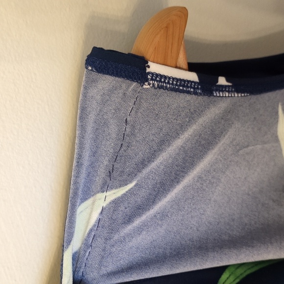 Womens S Tommy Bahama Tropical Dark Floral Cowl Neck Sleeveless Dress Small Palm - Picture 10 of 16